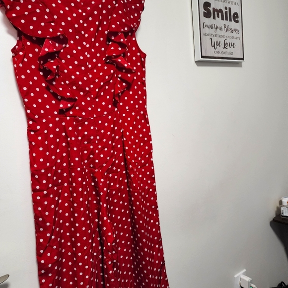 Red and White Dots Jumpsuit - Picture 6 of 8